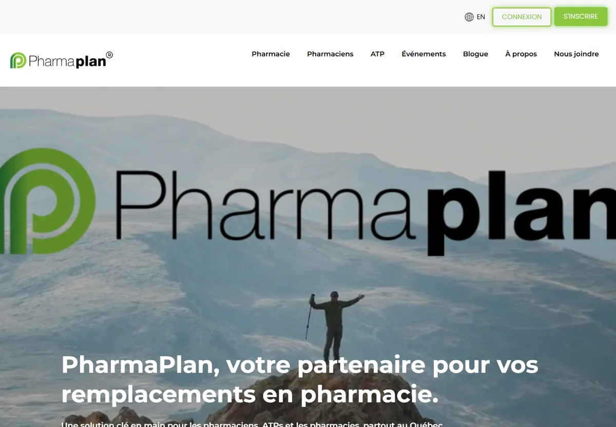 PharmaPlan website screenshot